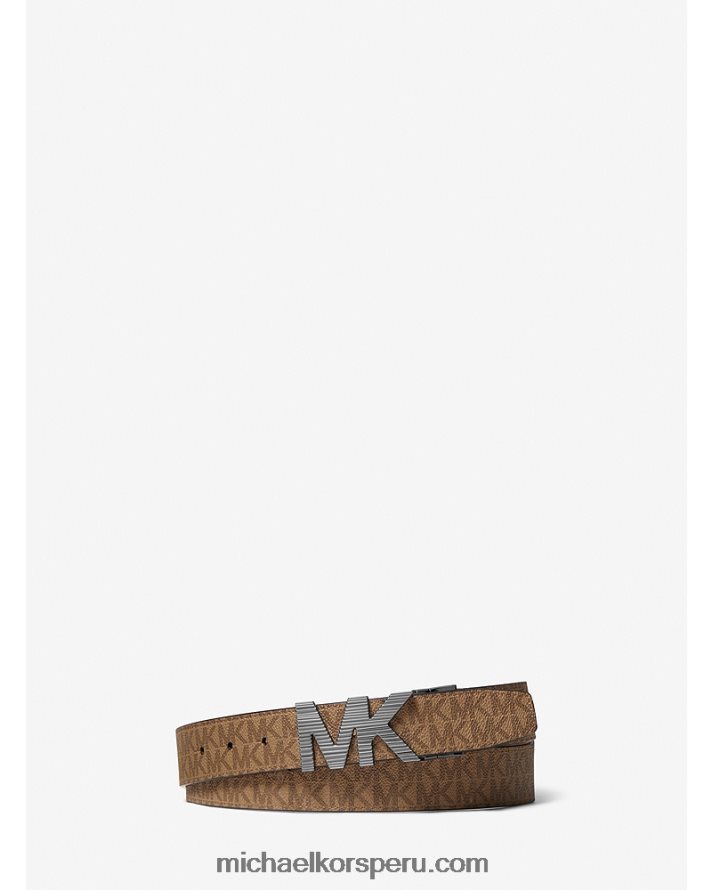 Z48V3307 cáscara hombres Michael Kors logo reversible y cinturón de piel