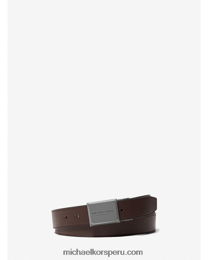 Z48V3312 cáñamo/marrón hombres Michael Kors logo reversible y cinturón de piel