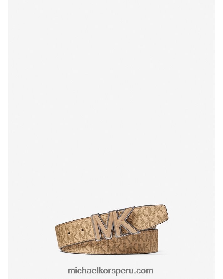 Z48V3322 combinación de camellos hombres Michael Kors cinturón con logo