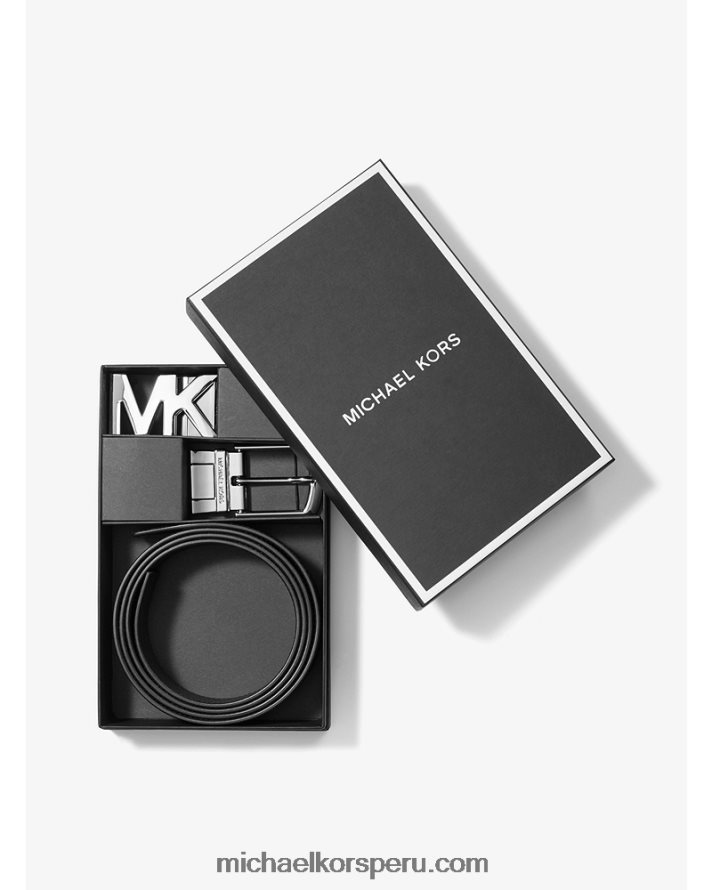 Z48V3326 negro hombres Michael Kors Juego de cinturones con logo 4 en 1