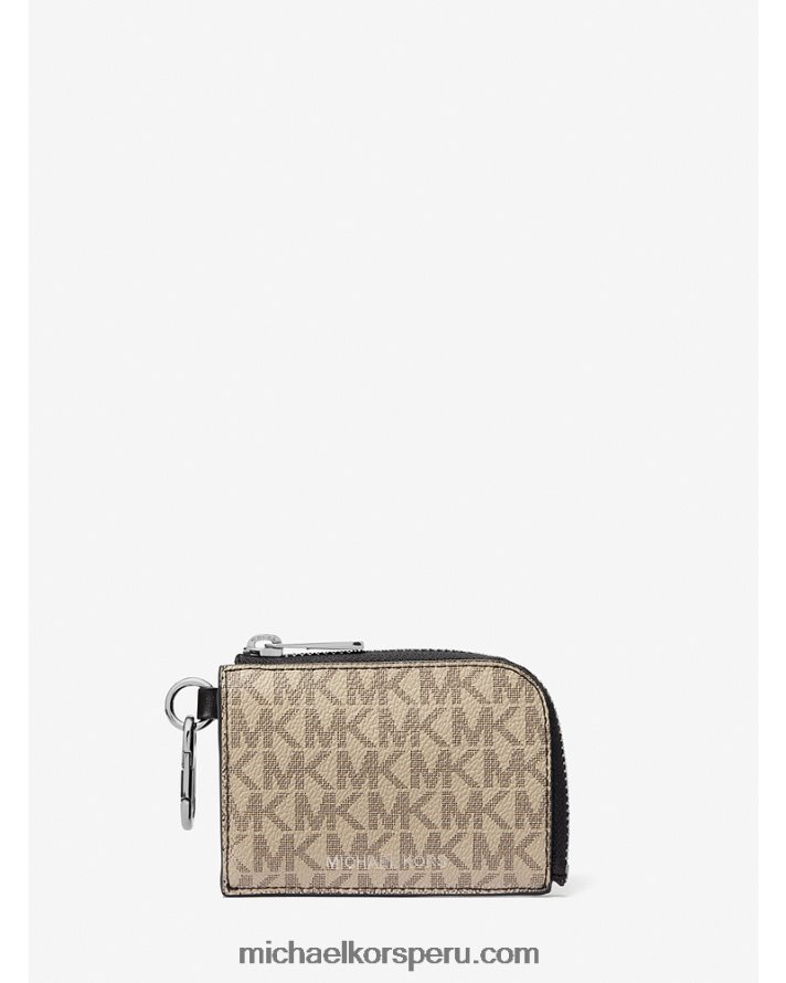 Z48V3345 cáñamo/marrón hombres Michael Kors set de regalo de llavero y cartera con logo