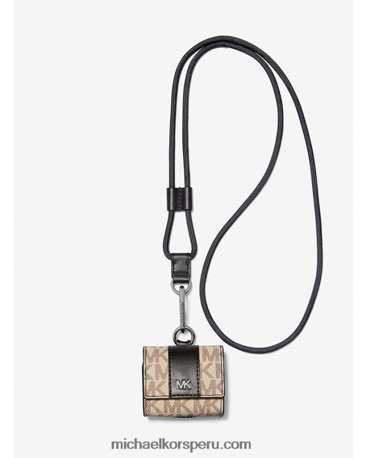 Z48V3352 cáñamo/marrón hombres Michael Kors estuche con cordón con el logotipo de hudson para apple airpods pro