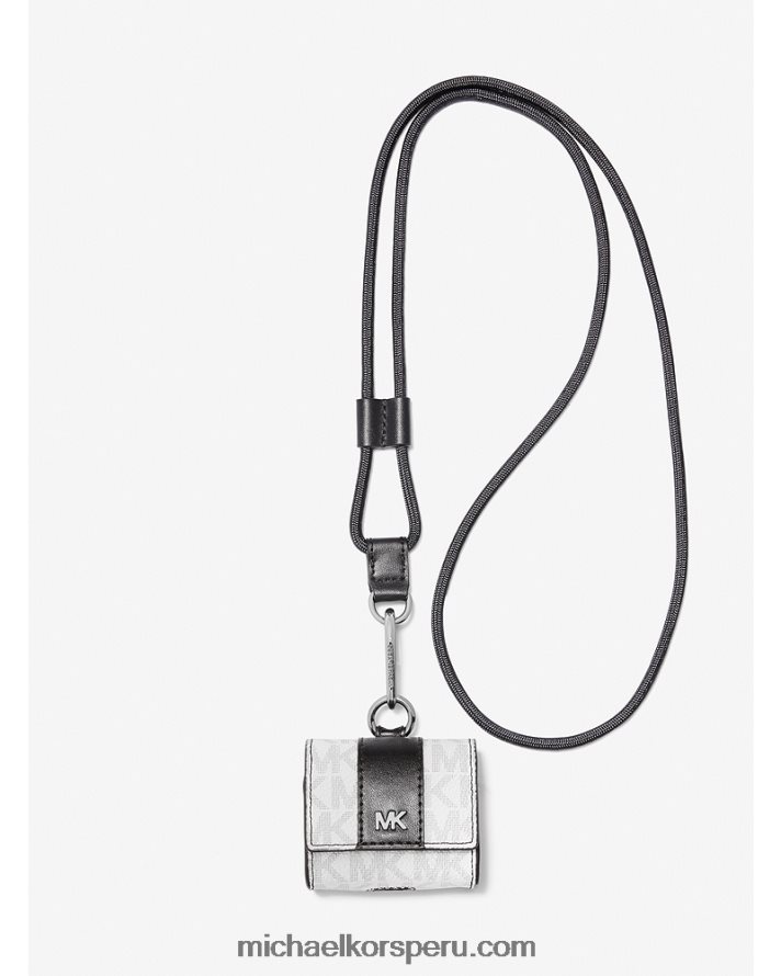 Z48V3353 brillante hombres Michael Kors estuche con cordón con el logotipo de hudson para apple airpods pro