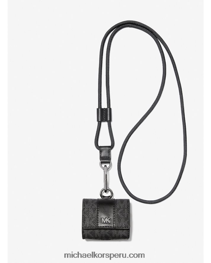 Z48V3357 negro hombres Michael Kors estuche con cordón con el logotipo de hudson para apple airpods pro