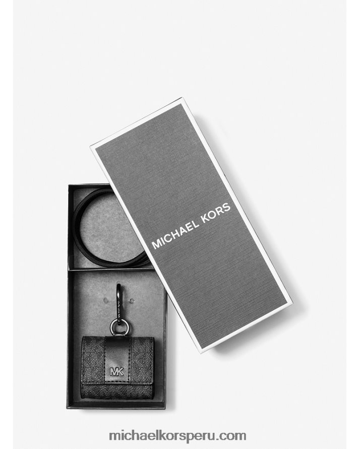 Z48V3357 negro hombres Michael Kors estuche con cordón con el logotipo de hudson para apple airpods pro