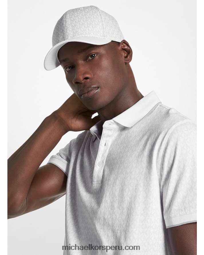 Z48V3364 blanco hombres Michael Kors gorra de béisbol con logo estampado