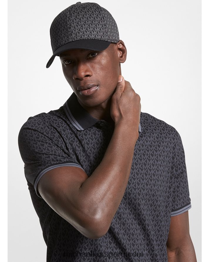 Z48V3365 negro hombres Michael Kors gorra de béisbol con logo estampado