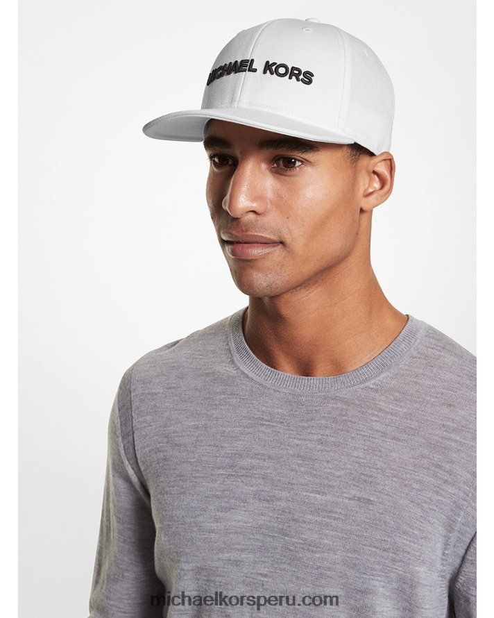 Z48V3373 blanco hombres Michael Kors gorra de beisbol bordada