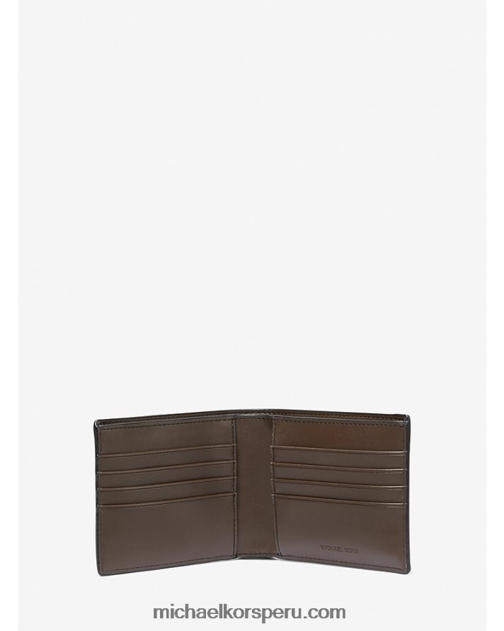 Z48V3215 cáscara hombres Michael Kors cartera plegable con logo harrison y pasaporte