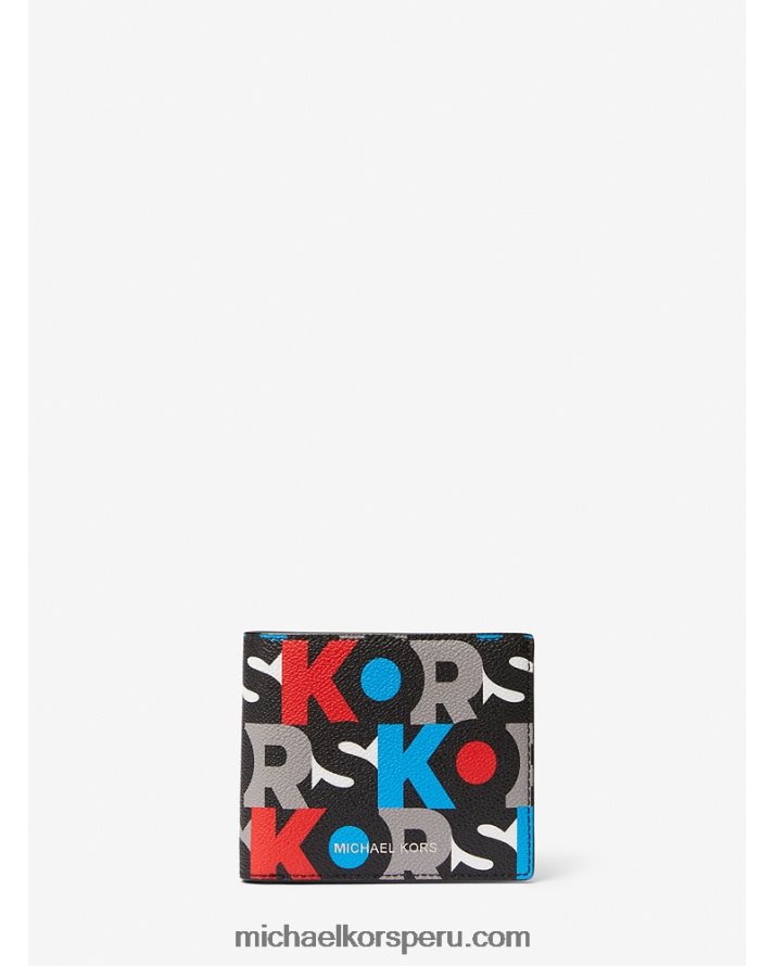 Z48V3225 multi rojo hombres Michael Kors billetera cooper con logo gráfico