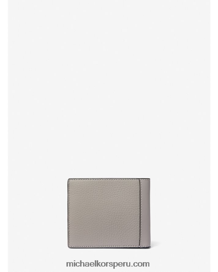 Z48V3232 Perla gris hombres Michael Kors billetera de cuero hudson