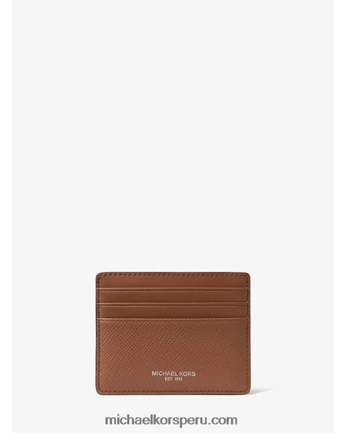 Z48V3240 equipaje hombres Michael Kors tarjetero alto harrison de piel de grano cruzado