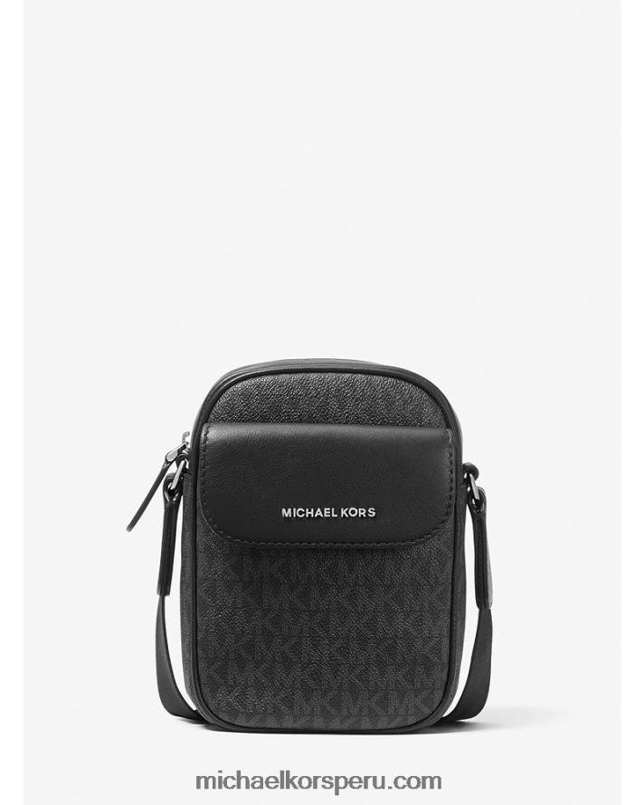 Z48V3186 negro hombres Michael Kors bolsa crossbody con logo de hudson