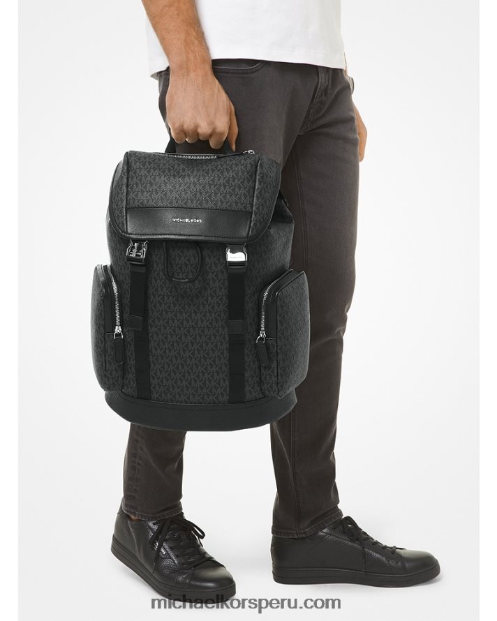 Z48V3163 negro hombres Michael Kors mochila con logo