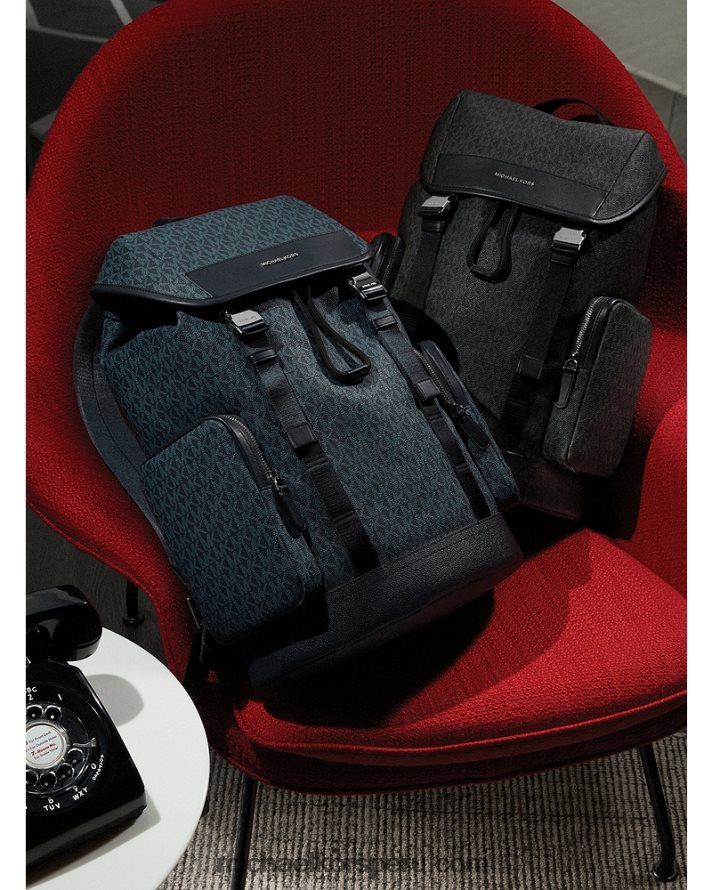 Z48V3163 negro hombres Michael Kors mochila con logo