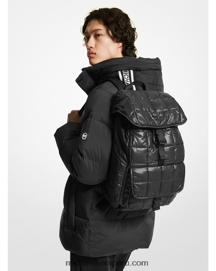 Z48V3166 negro hombres Michael Kors mochila Stirling acolchada de poliéster reciclado