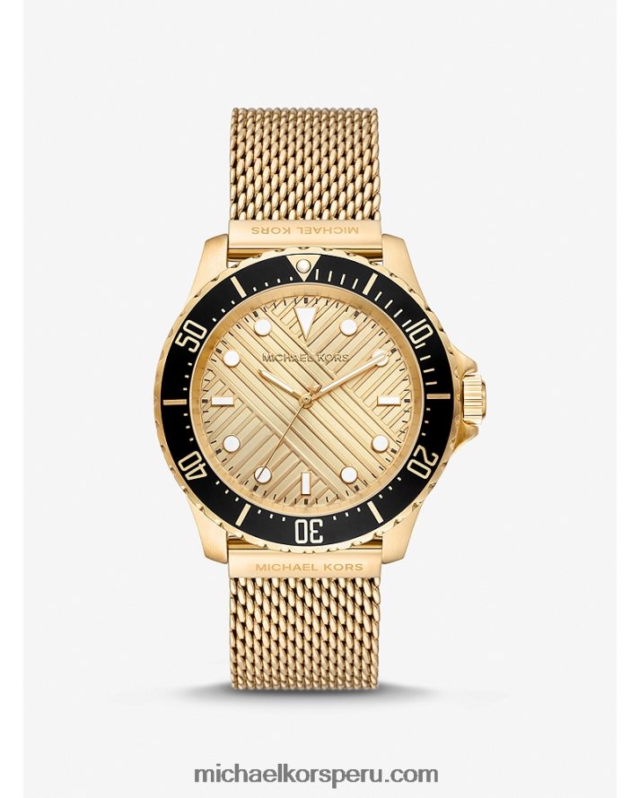 Z48V3278 oro hombres Michael Kors reloj extragrande de malla fina everest