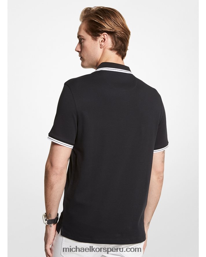 Z48V2878 negro hombres Michael Kors polo de algodón de greenwich