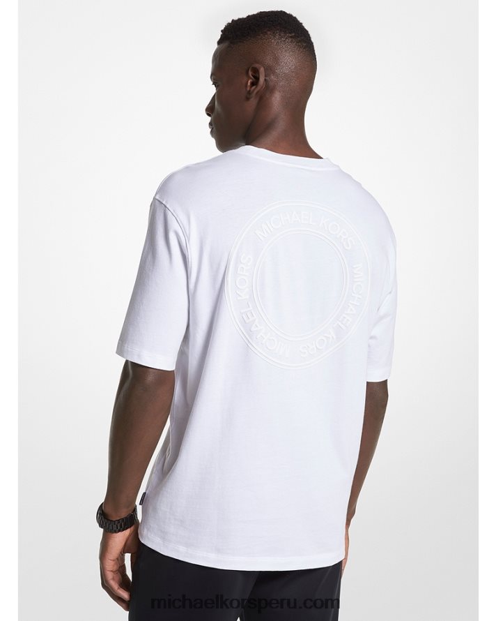 Z48V2920 blanco hombres Michael Kors playera con logo