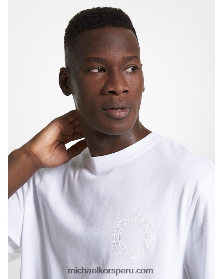 Z48V2920 blanco hombres Michael Kors playera con logo