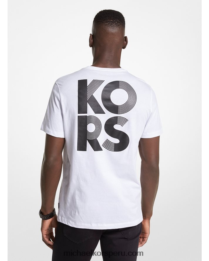 Z48V2921 blanco hombres Michael Kors playera con logo