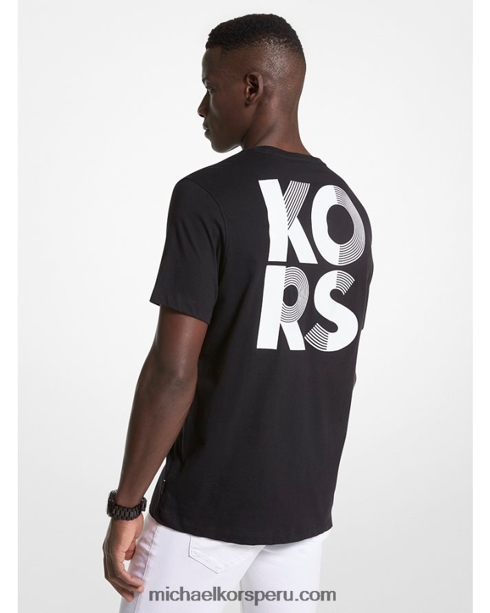 Z48V2922 negro hombres Michael Kors playera con logo