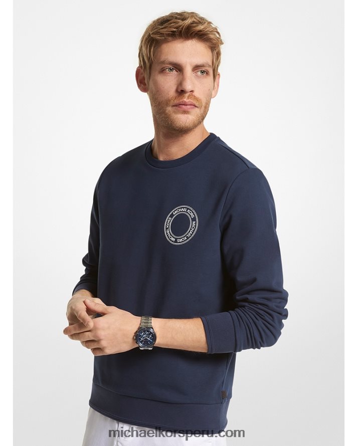 Z48V2947 medianoche hombres Michael Kors sudadera con logo estampado