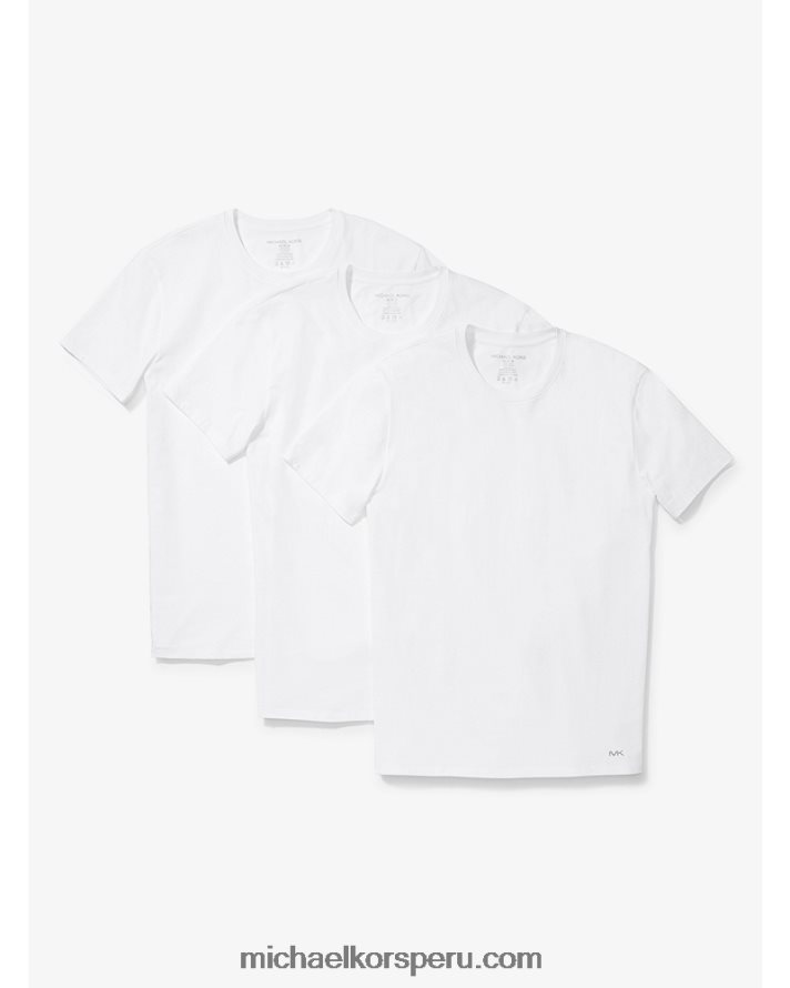 Z48V2954 blanco hombres Michael Kors Camiseta de algodón
