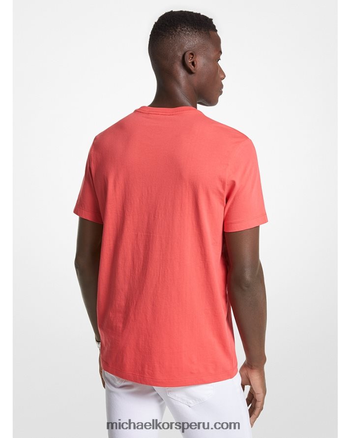 Z48V2963 dk sangría hombres Michael Kors playera con logo