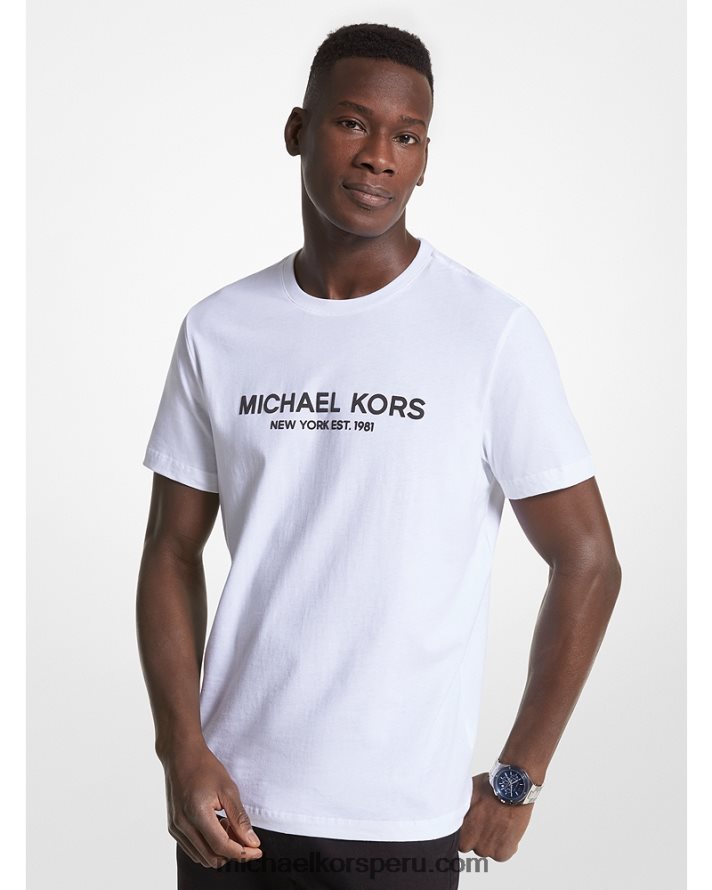 Z48V2966 blanco hombres Michael Kors playera con logo