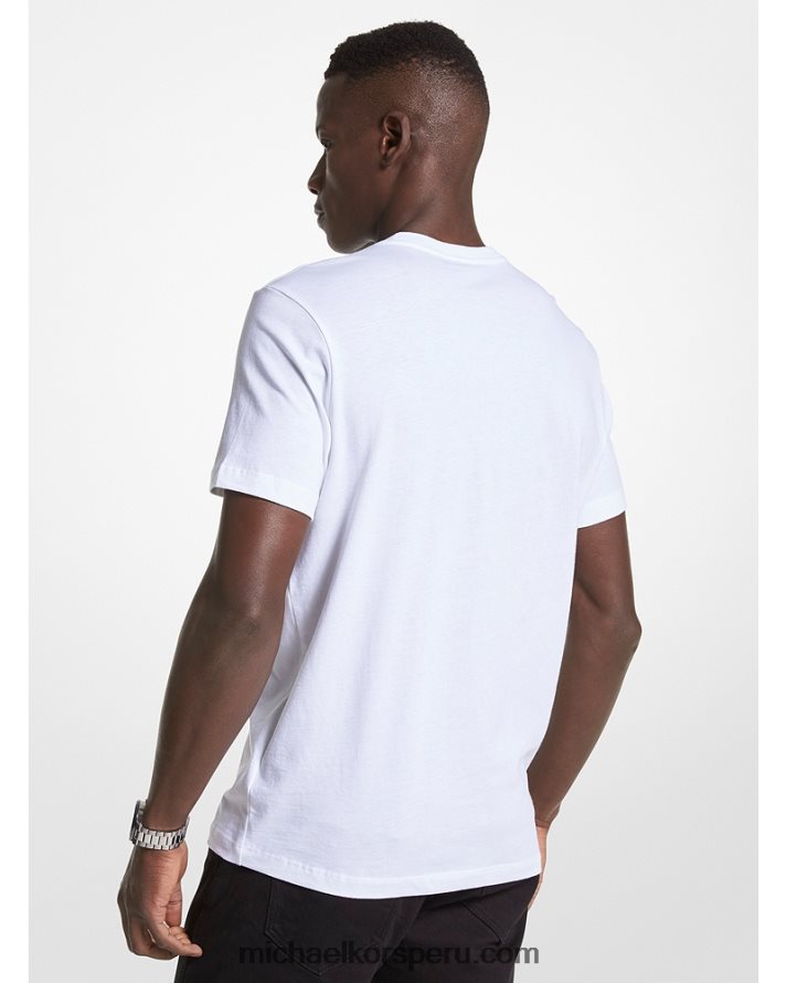 Z48V2966 blanco hombres Michael Kors playera con logo