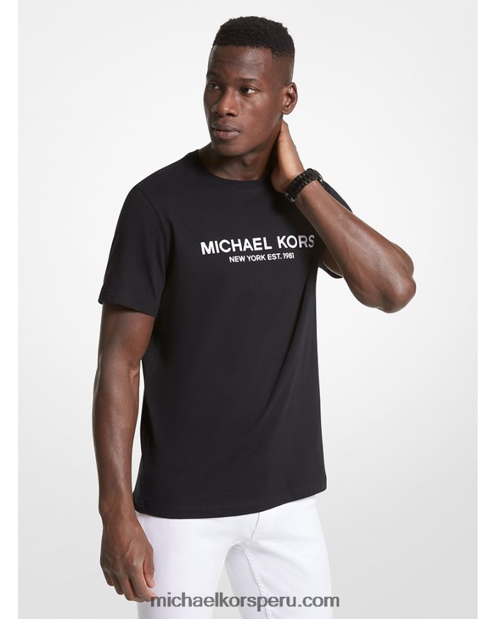 Z48V2967 negro hombres Michael Kors playera con logo