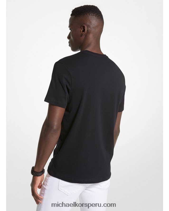 Z48V2967 negro hombres Michael Kors playera con logo