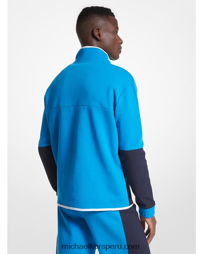 Z48V2998 cielo perfecto hombres Michael Kors sudadera de mezcla de algodón con media cremallera