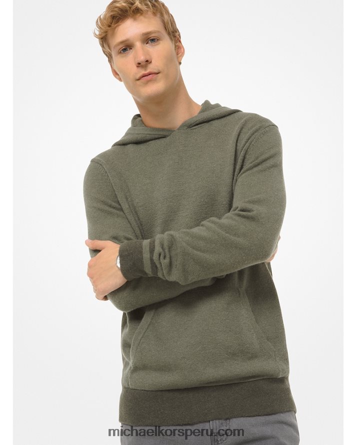 Z48V3032 sabio hombres Michael Kors sudadera con capucha de mezcla de nailon y lana