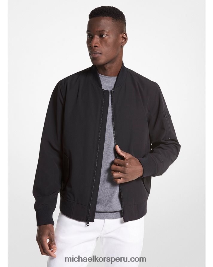 Z48V2774 negro hombres Michael Kors chamarra bomber tejida