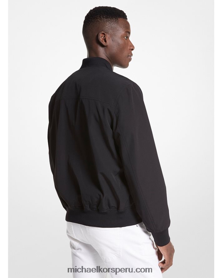 Z48V2774 negro hombres Michael Kors chamarra bomber tejida