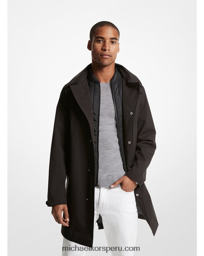 Z48V2777 negro hombres Michael Kors abrigo tejido impermeable 3 en 1