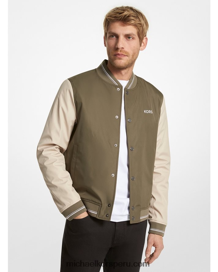 Z48V2779 aceituna hombres Michael Kors chaqueta kors con diseño colour block
