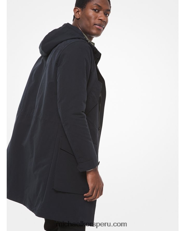 Z48V2784 negro lavado hombres Michael Kors anorak de nailon