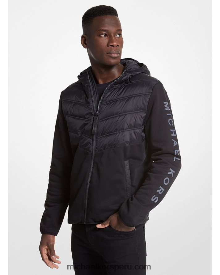 Z48V2793 negro hombres Michael Kors chaqueta hailfax de punto con cremallera
