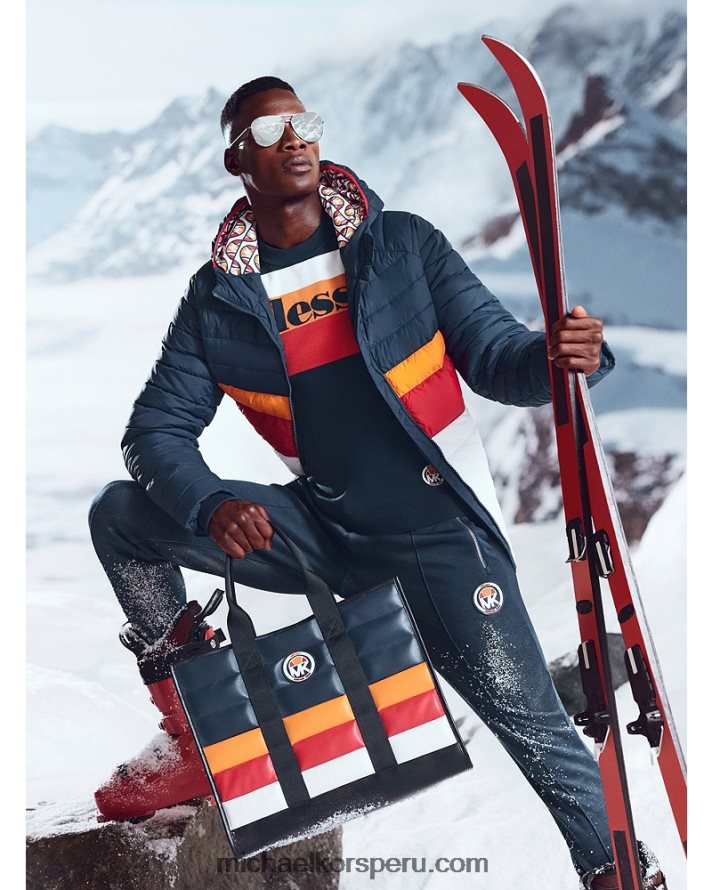 Z48V2796 vestido azul hombres Michael Kors mk and ellesse breckenridge chaqueta acolchada de nylon color block