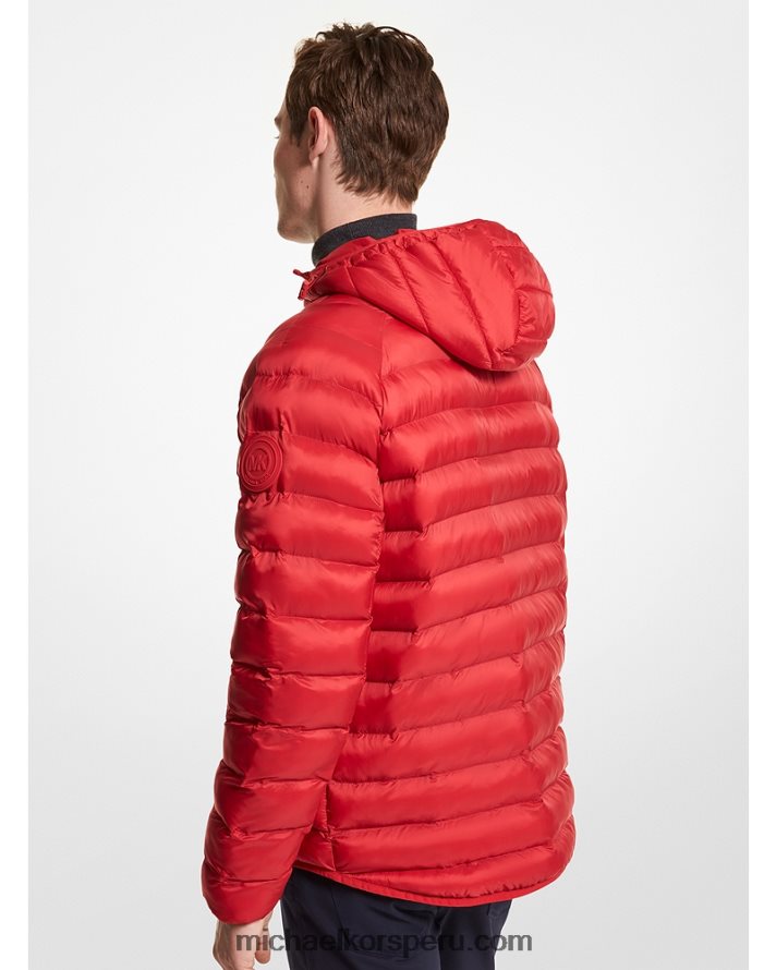 Z48V2805 carmesí hombres Michael Kors chamarra acolchada de nailon rialto