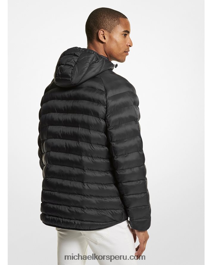 Z48V2811 negro hombres Michael Kors chamarra acolchada de nailon rialto