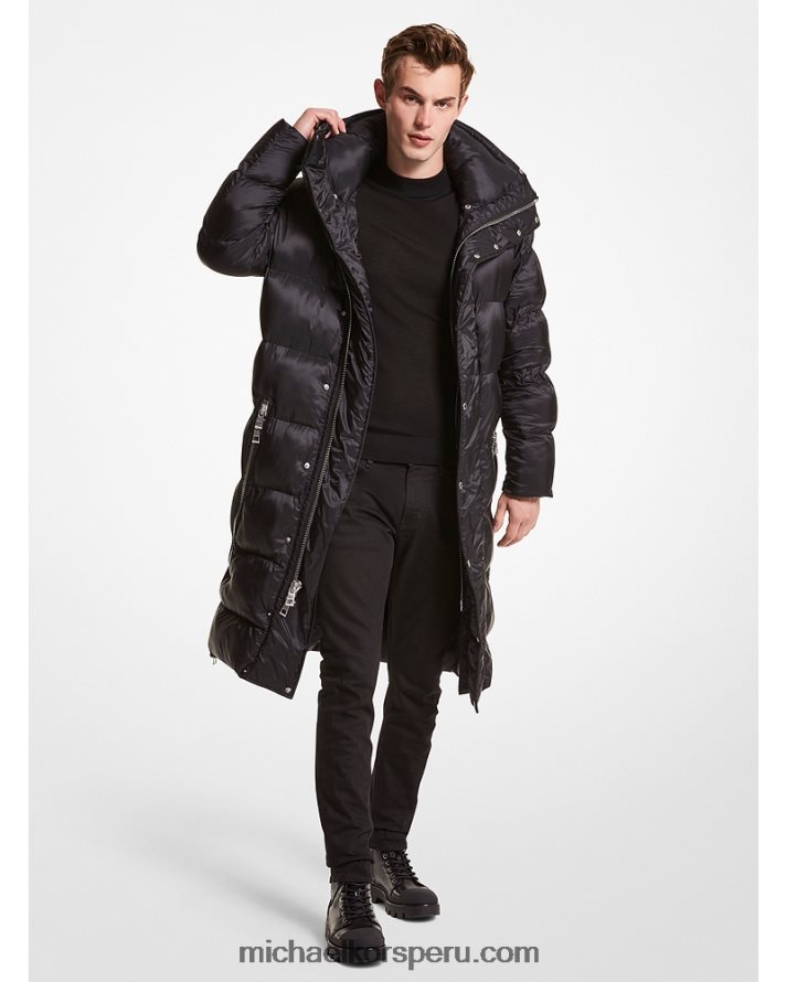 Z48V2813 negro hombres Michael Kors abrigo capitonado de nailon