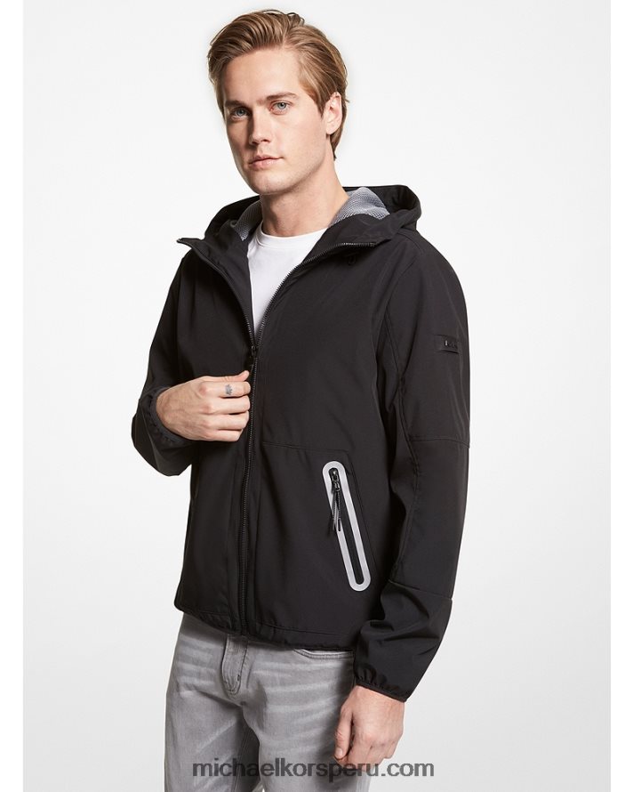 Z48V2826 negro hombres Michael Kors chamarra vegas tejida con capucha