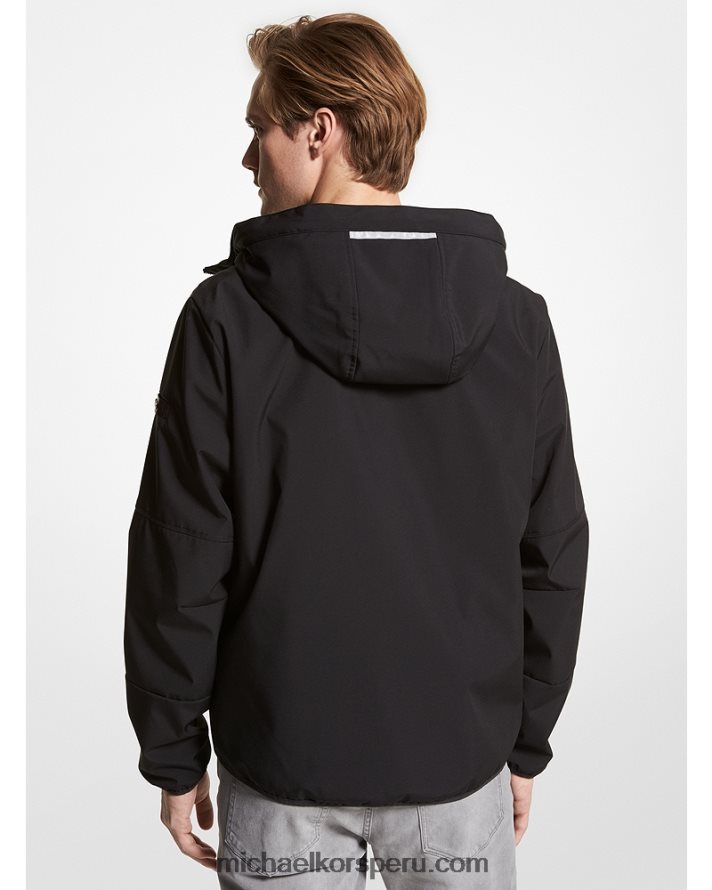 Z48V2826 negro hombres Michael Kors chamarra vegas tejida con capucha