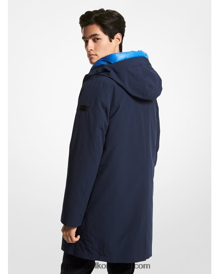 Z48V2839 azul medianoche hombres Michael Kors abrigo con capucha 2 en 1
