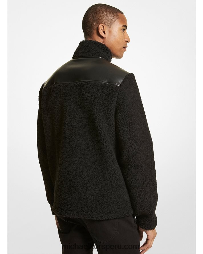 Z48V2862 negro hombres Michael Kors chaqueta de sherpa