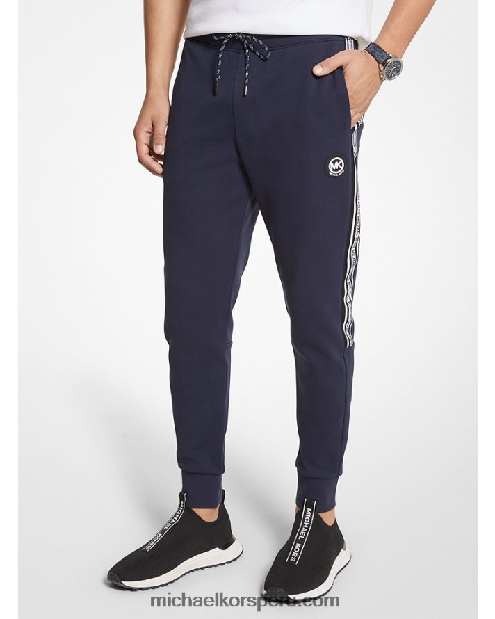 Z48V3080 medianoche hombres Michael Kors joggers de mezcla de algodón con cinta del logo